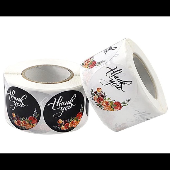 500 roll floral stickers THANK YOU posh packages - Picture 1 of 8